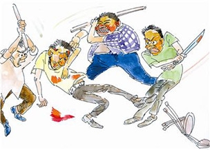 少年染紫发遭围殴