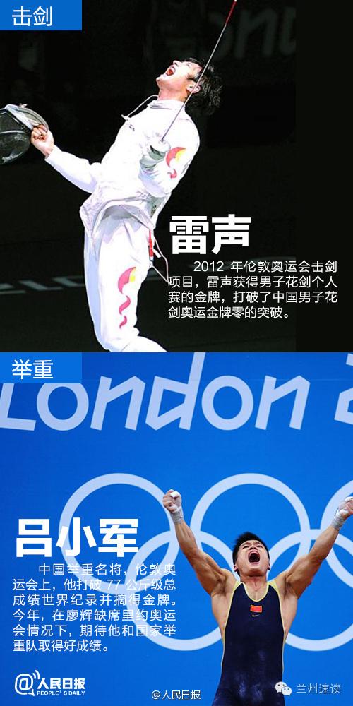 里约奥运中国名单出炉!九图盘点名将看点(组图)