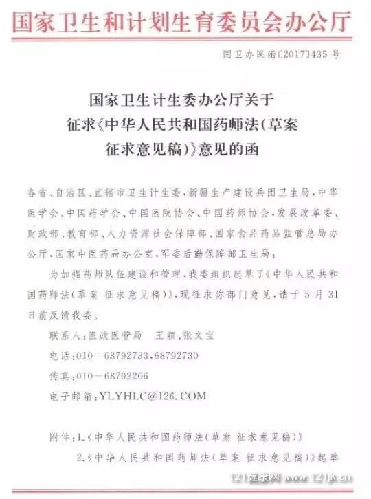 中华人民共和国药师法(草案征求意见稿)